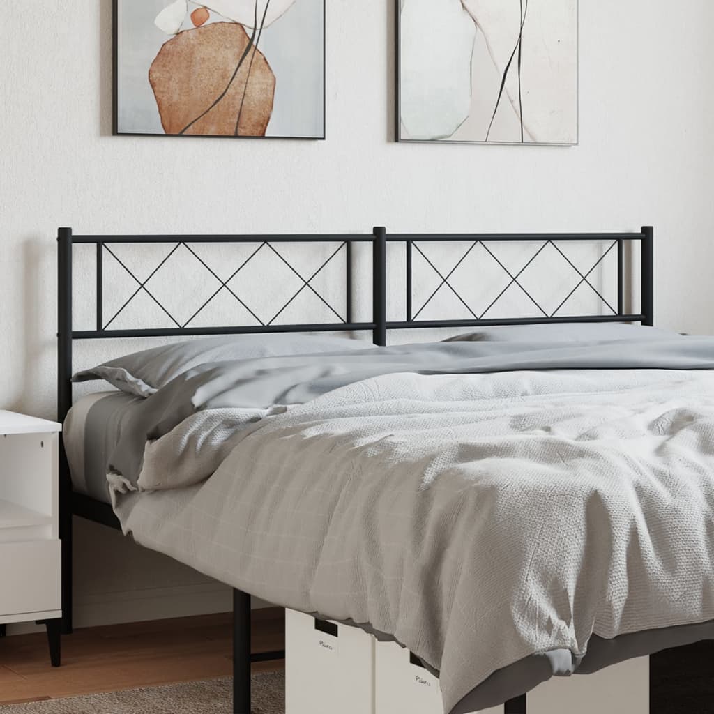 Metal Headboard Black 140 cm