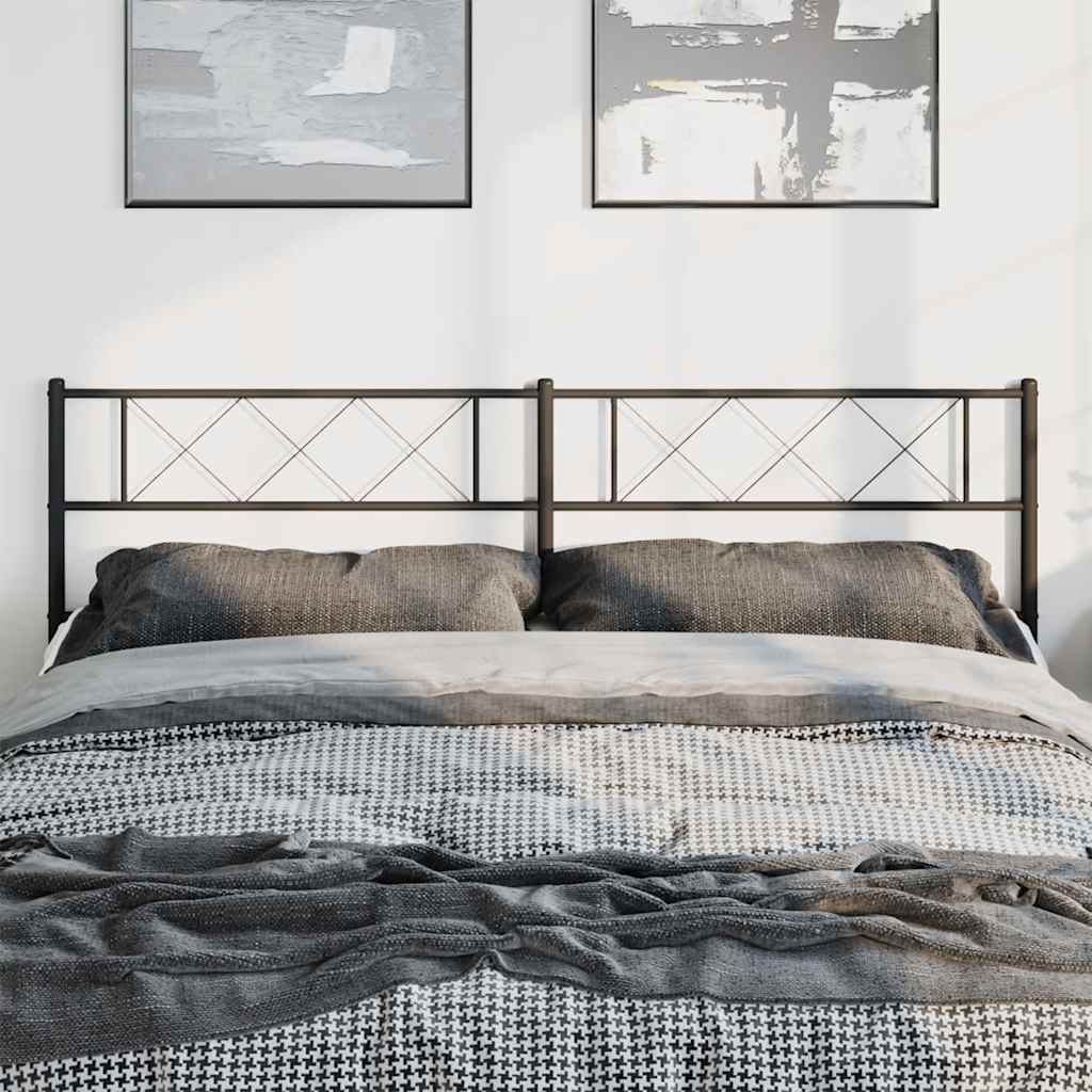Metal Headboard Black 180 cm