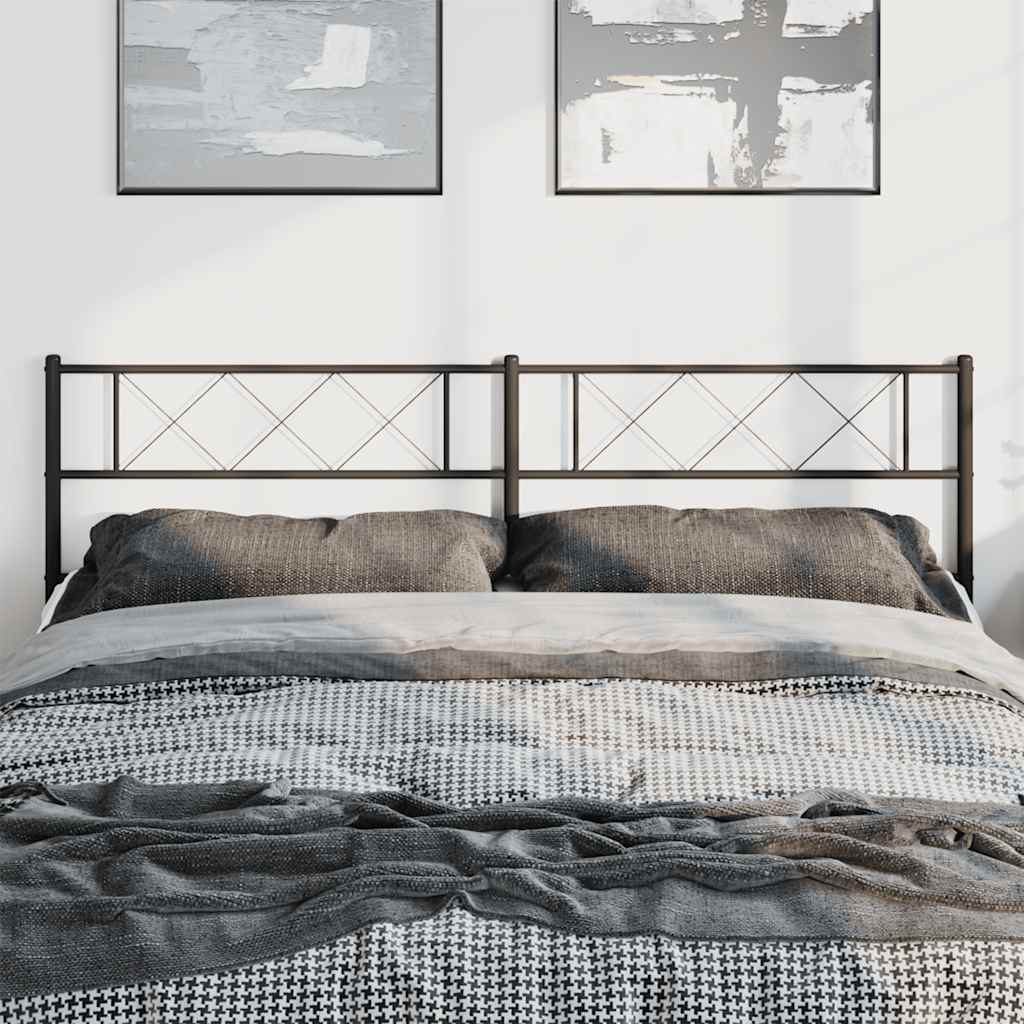 Metal Headboard Black 193 cm