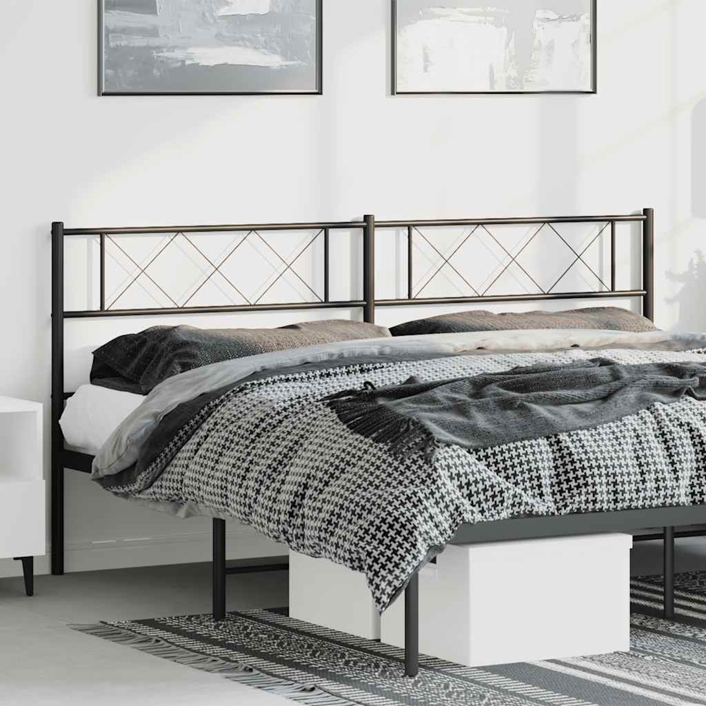 Metal Headboard Black 193 cm