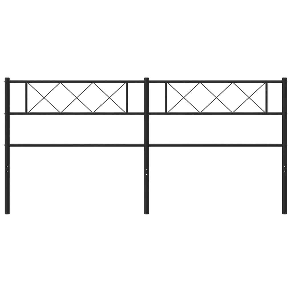 Metal Headboard Black 200 cm