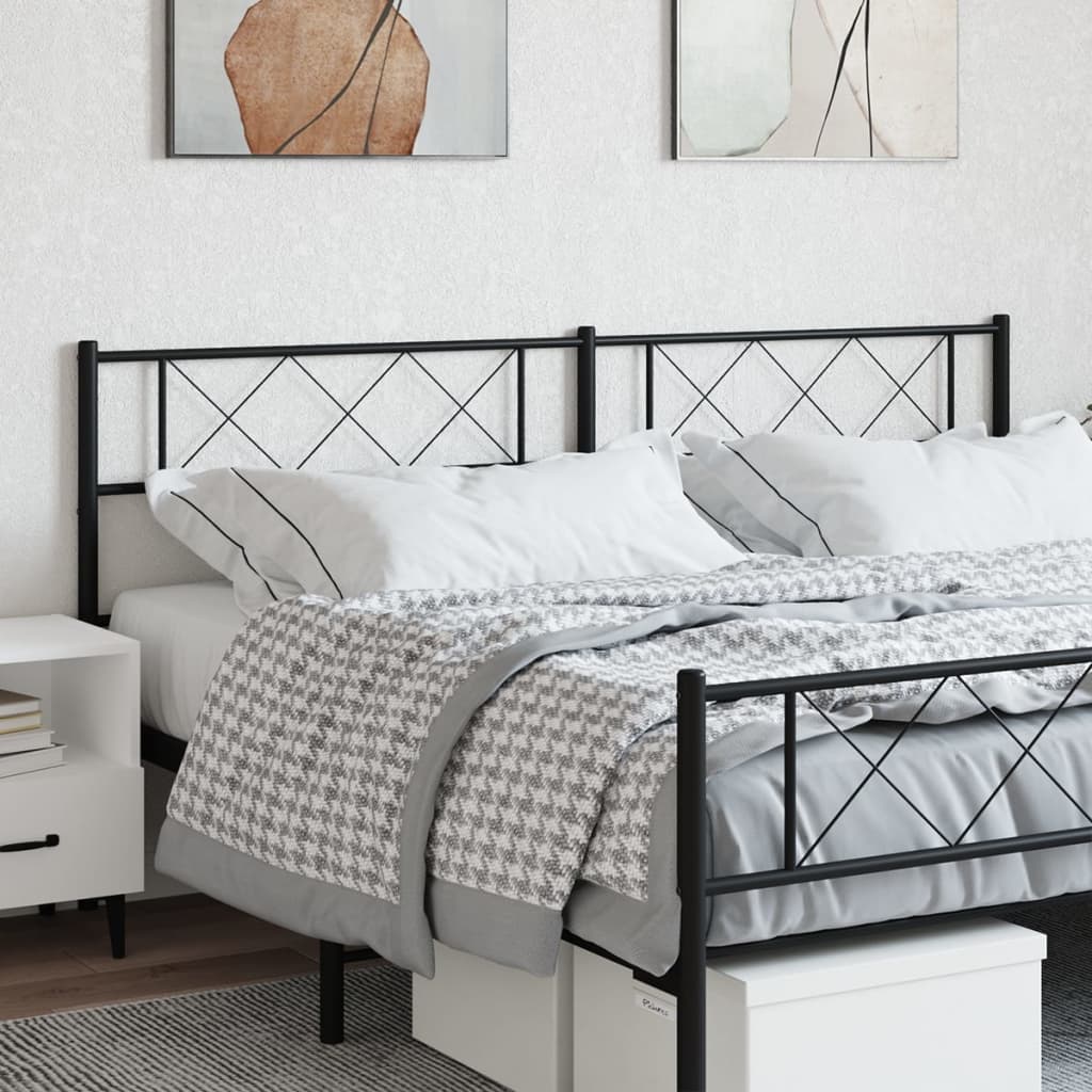 Metal Headboard Black 200 cm