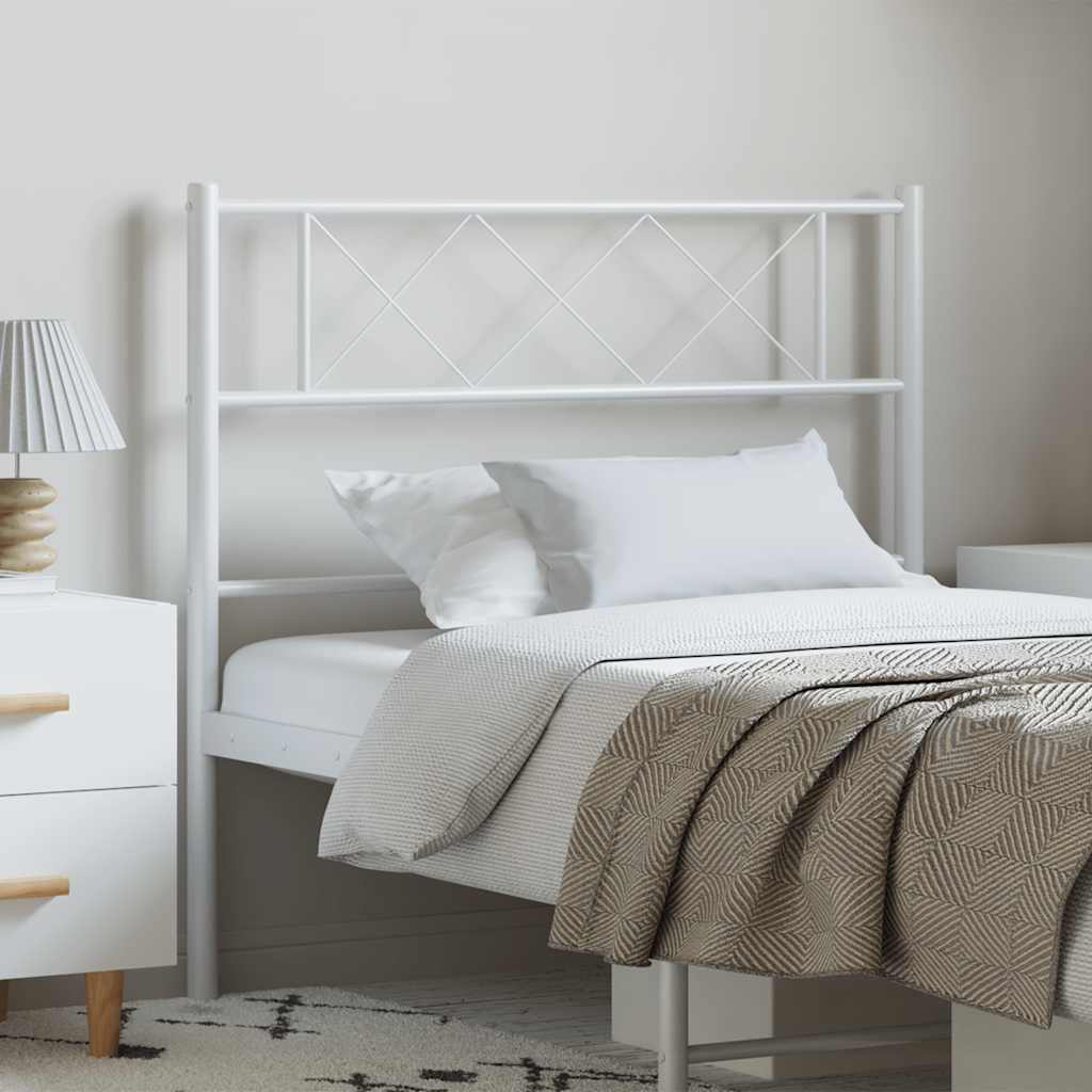 Metal Headboard White 100 cm