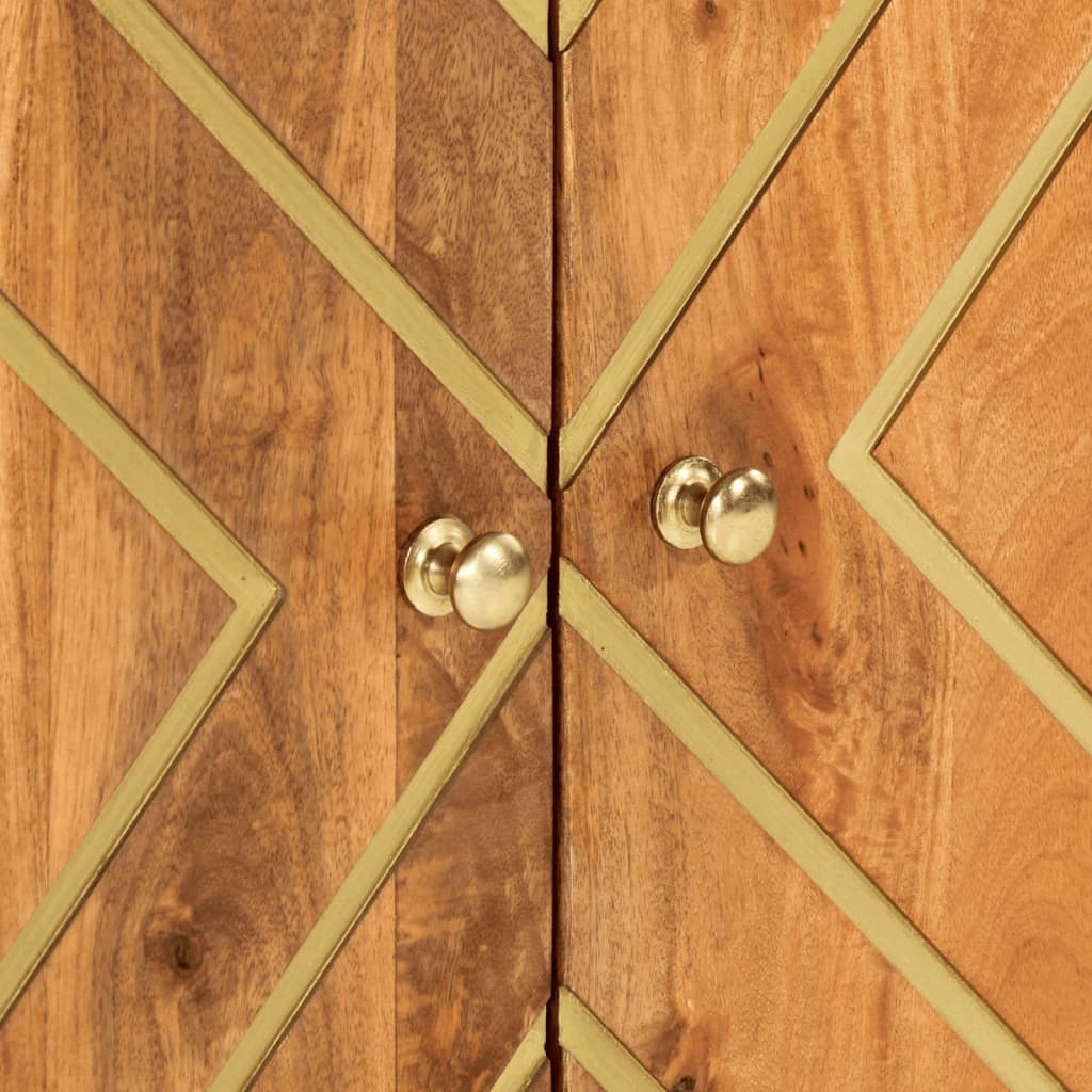 Side Cabinets 3 pcs Brown and Black 60x33.5x75 cm Solid Wood Mango