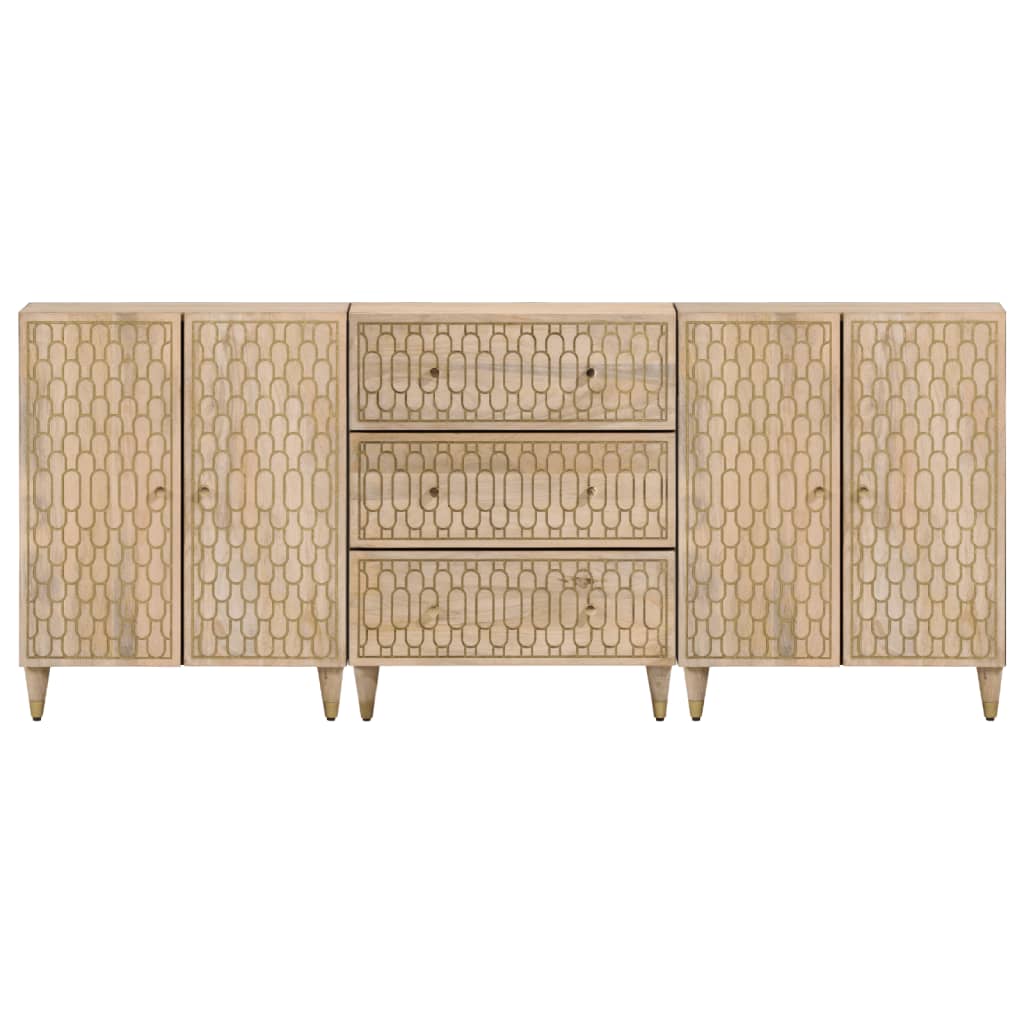 Side Cabinets 3 pcs 60x33x75 cm Solid Wood Mango