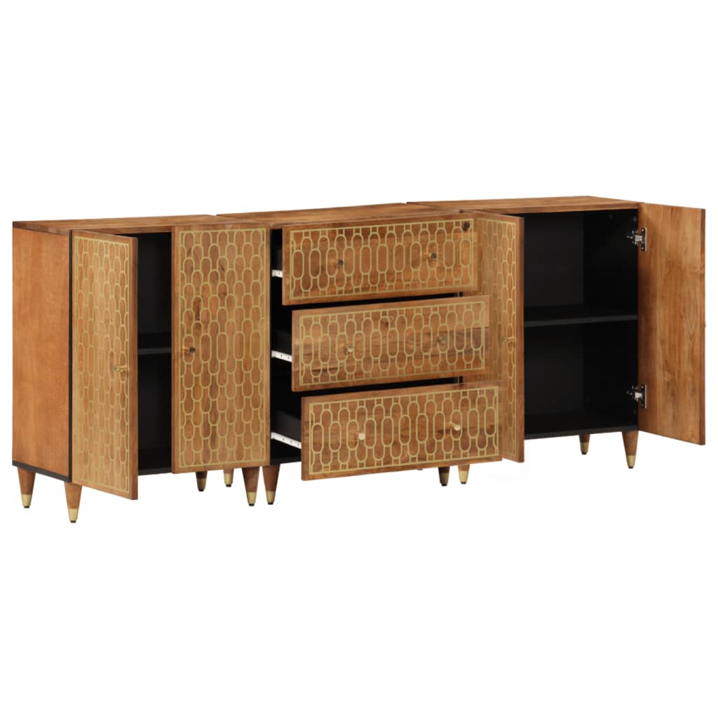 Side Cabinets 3 pcs 60x33x75 cm Solid Wood Mango