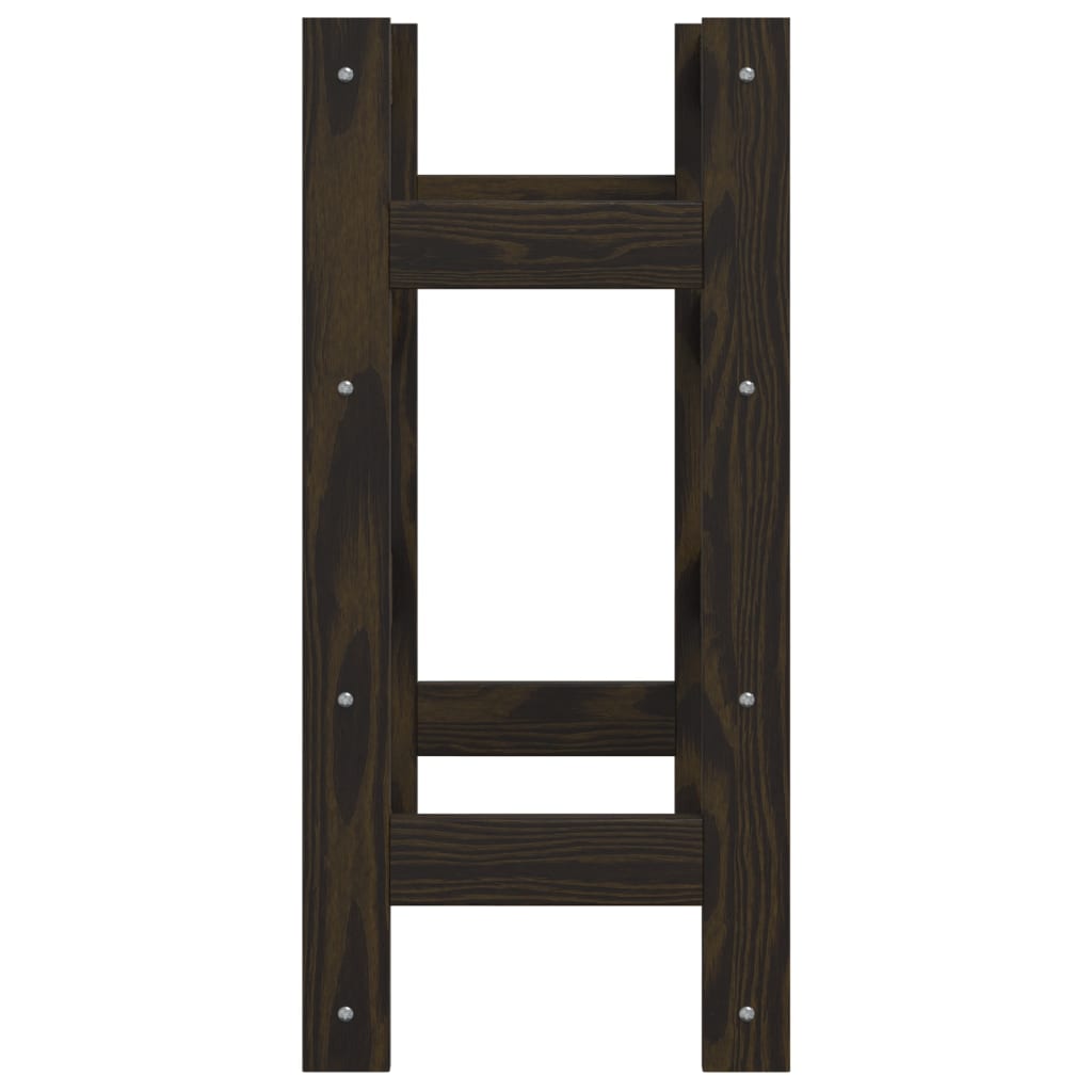 Wine Rack for 16 Bottles Black Solid Wood Pine