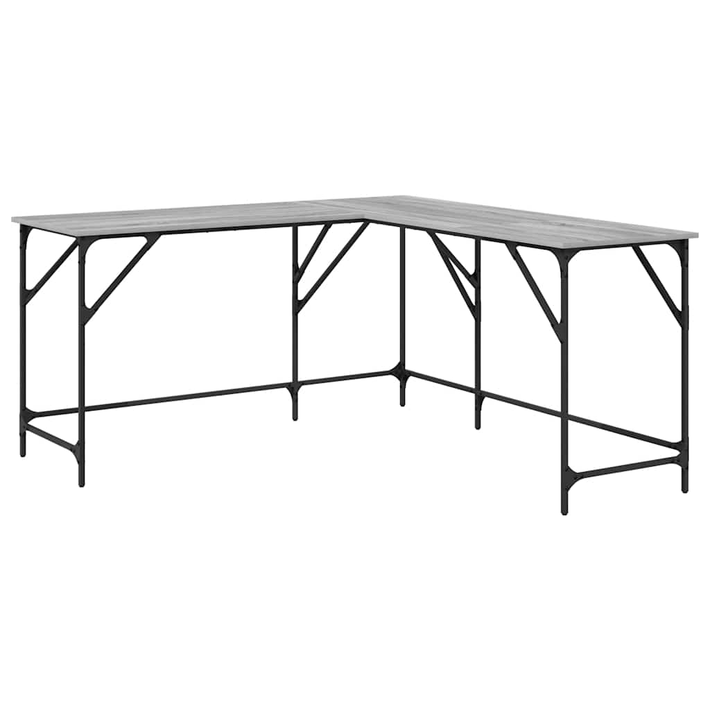 Desk Grey Sonoma 149x149x75 cm Engineered Wood