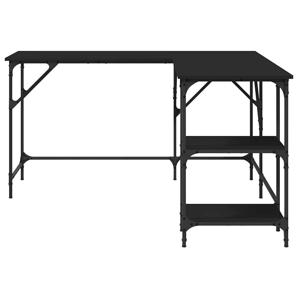 Desk Black 139x139x75 cm Engineered Wood