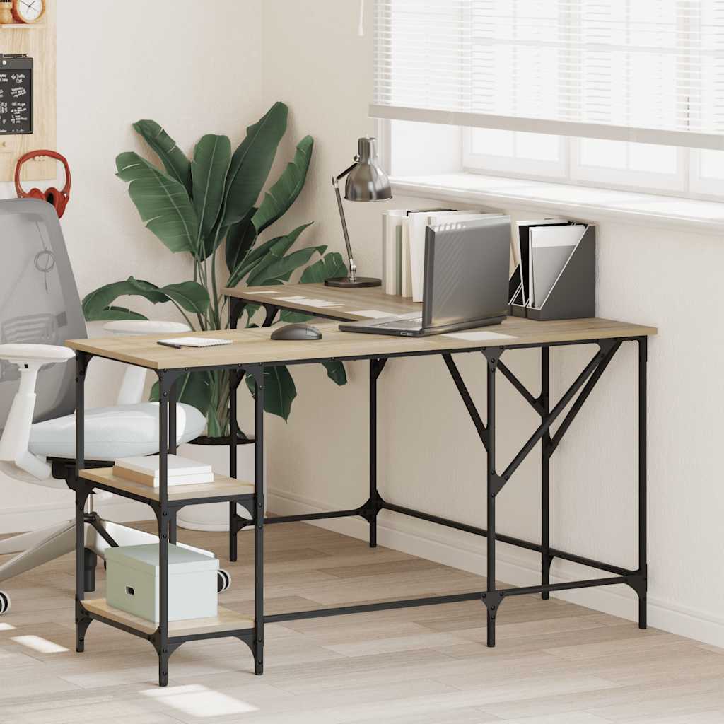 Desk Sonoma Oak 139x139x75 cm Engineered Wood