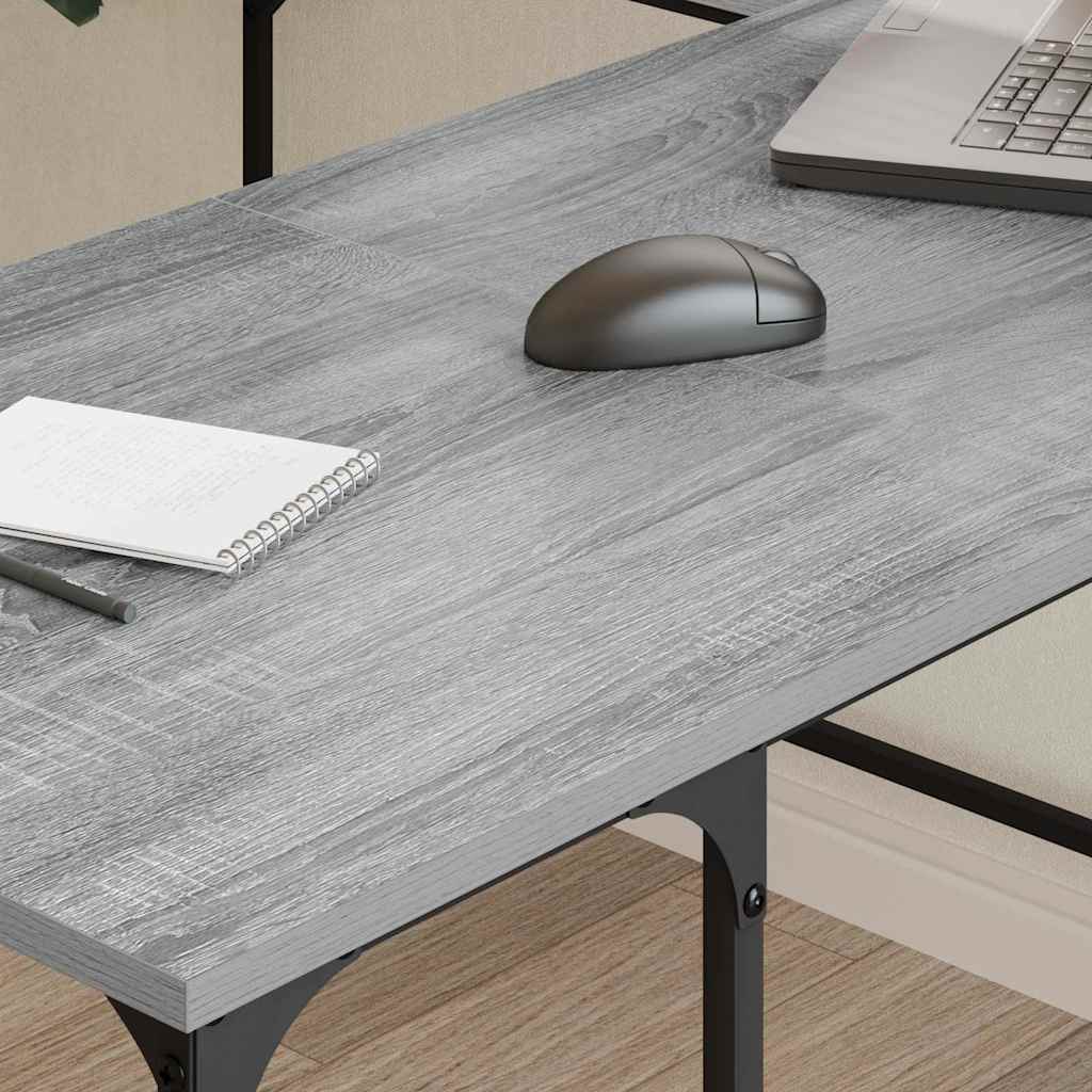 Desk Grey Sonoma 139x139x75 cm Engineered Wood