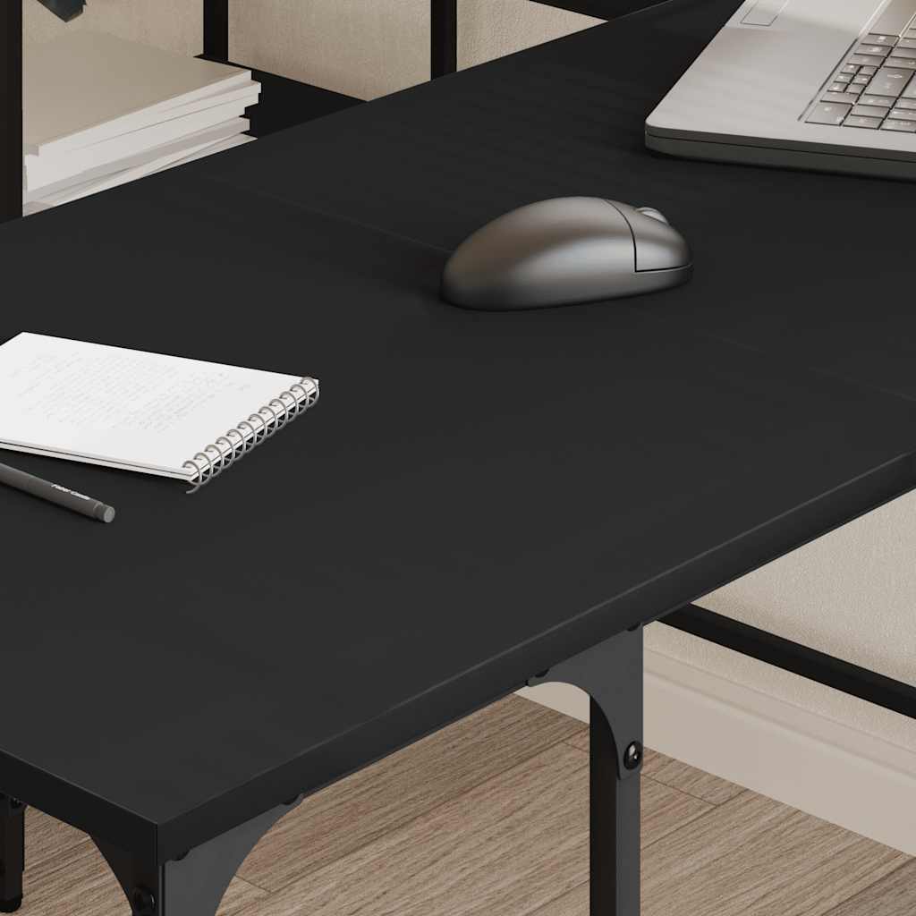 Desk Black 139x139x75 cm Engineered Wood