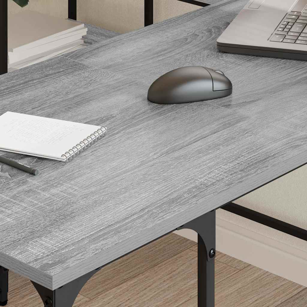 Desk Grey Sonoma 139x139x75 cm Engineered Wood