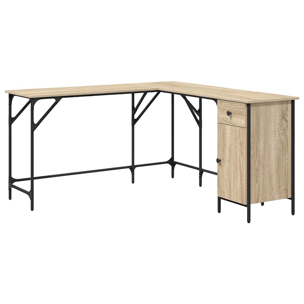Desk Sonoma Oak 141x141x75 cm Engineered Wood