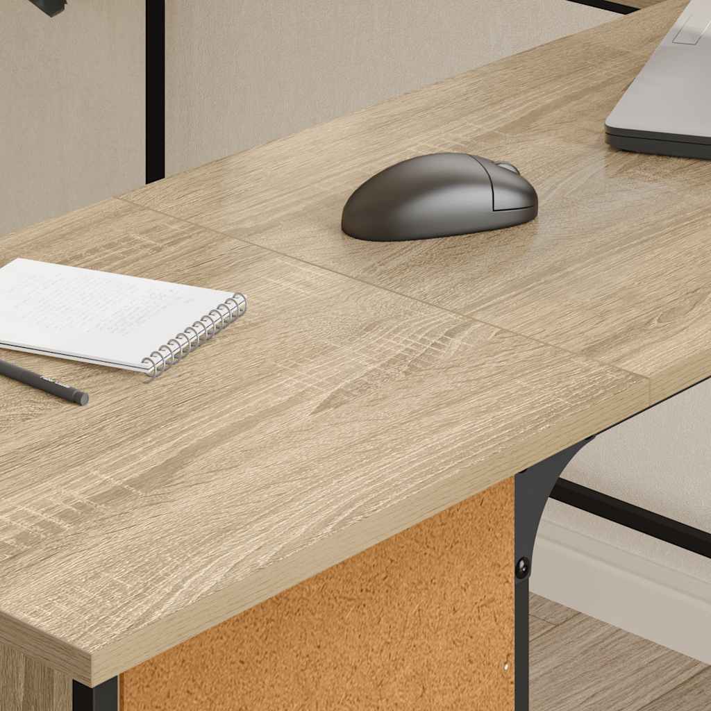 Desk Sonoma Oak 141x141x75 cm Engineered Wood