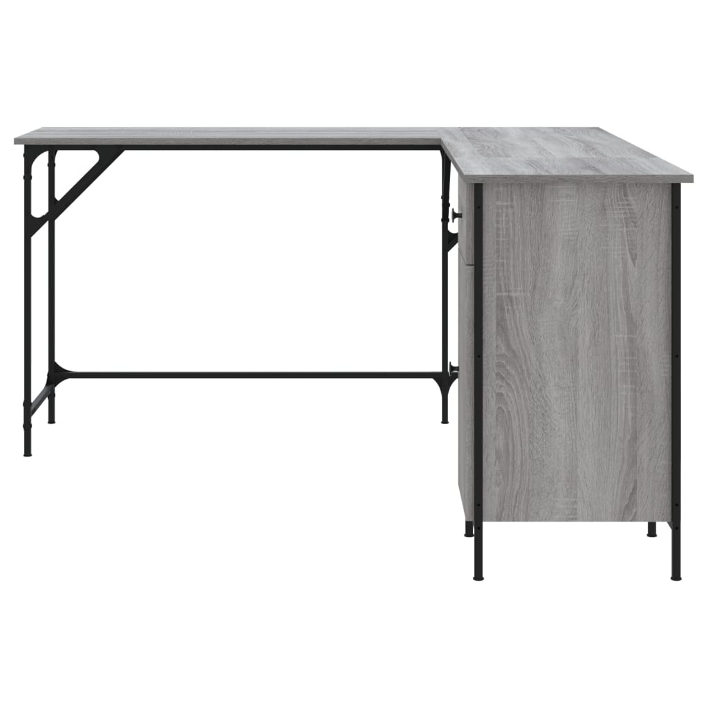 Desk Grey Sonoma 141x141x75 cm Engineered Wood