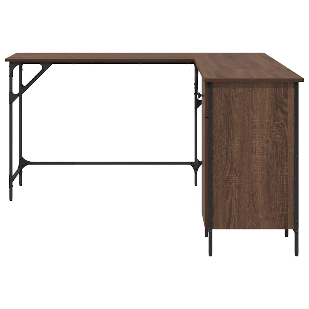 Desk Brown Oak 141x141x75 cm Engineered Wood