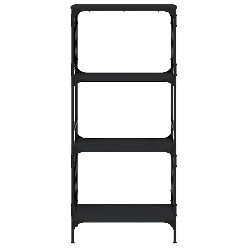 Bookcase 4-Tier Black 59x35x132 cm Engineered Wood