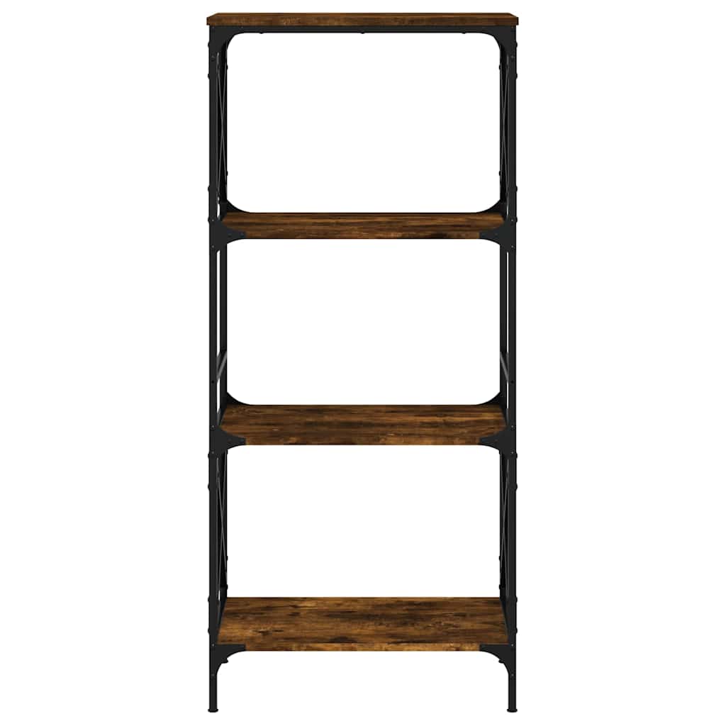 Bookcase 4-Tier Smoked Oak 59x35x132 cm Engineered Wood