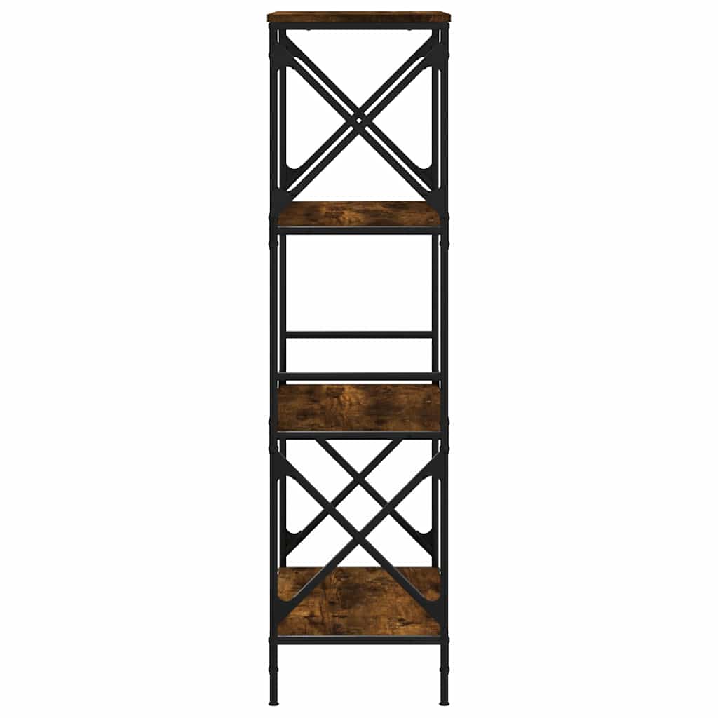 Bookcase 4-Tier Smoked Oak 59x35x132 cm Engineered Wood