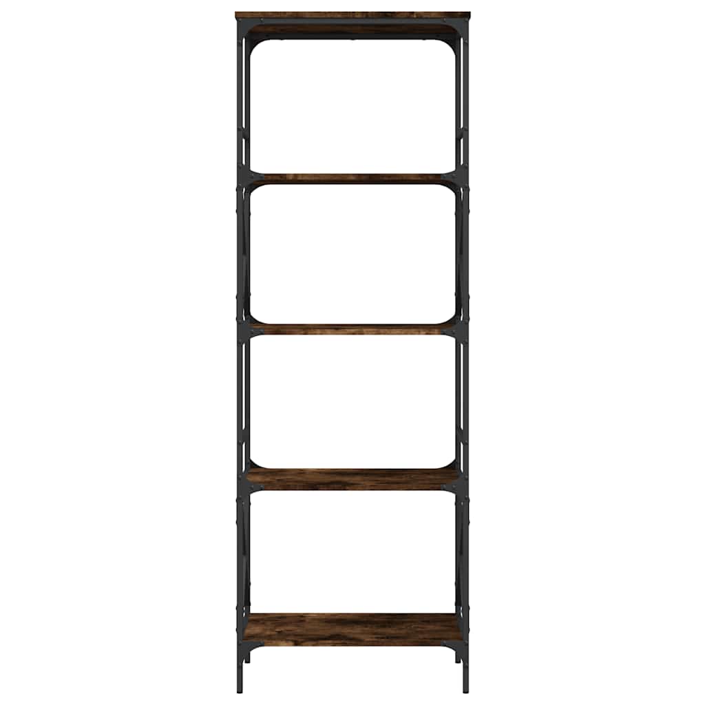 Bookcase 5-Tier Smoked Oak 59x35x171 cm Engineered Wood