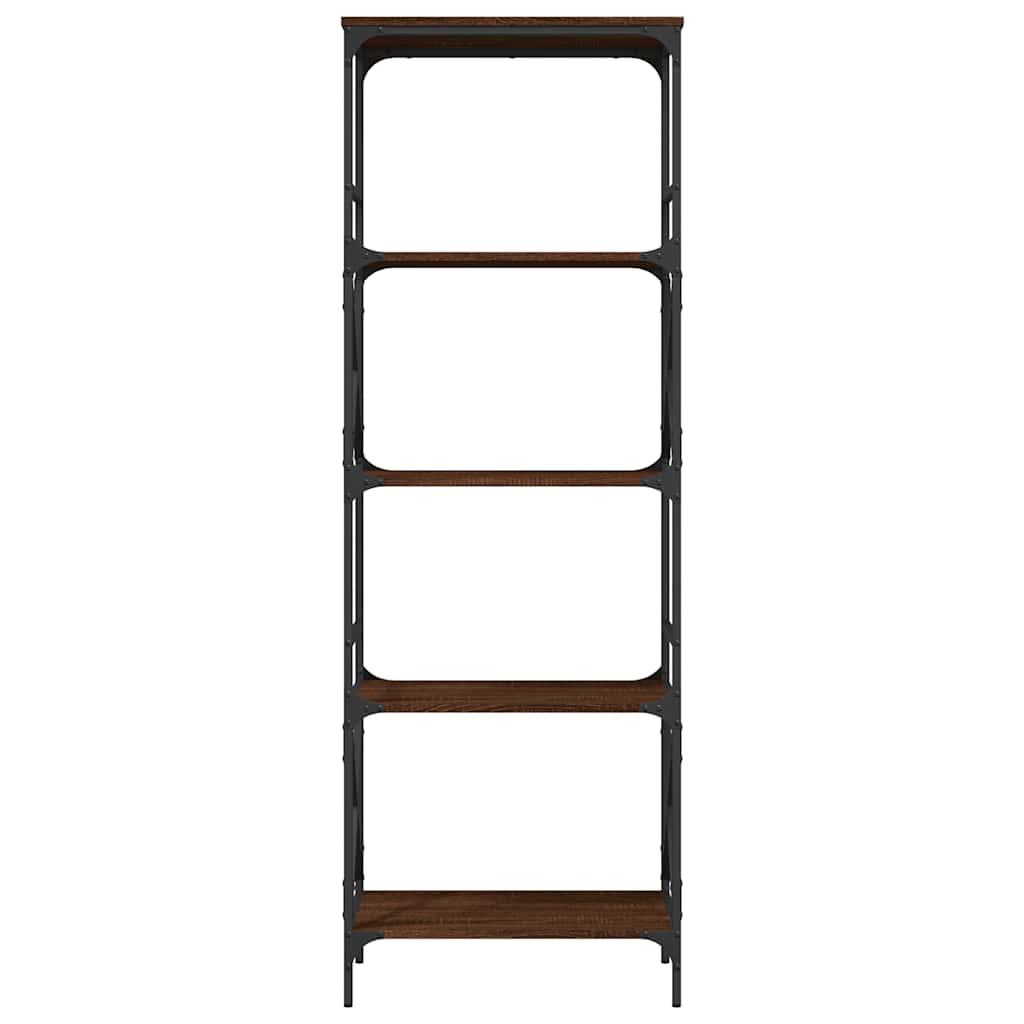Bookcase 5-Tier Brown Oak 59x35x171 cm Engineered Wood
