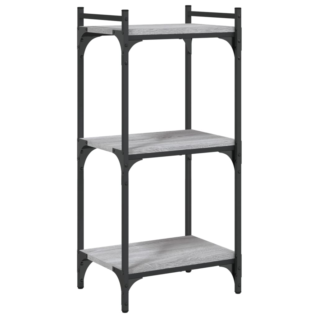Bookcase 3-Tier Grey Sonoma 40x30x86 cm Engineered Wood