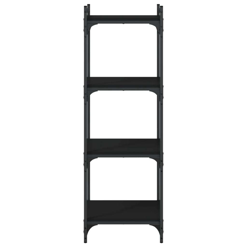 Bookcase 4-Tier Black 40x30x120 cm Engineered Wood