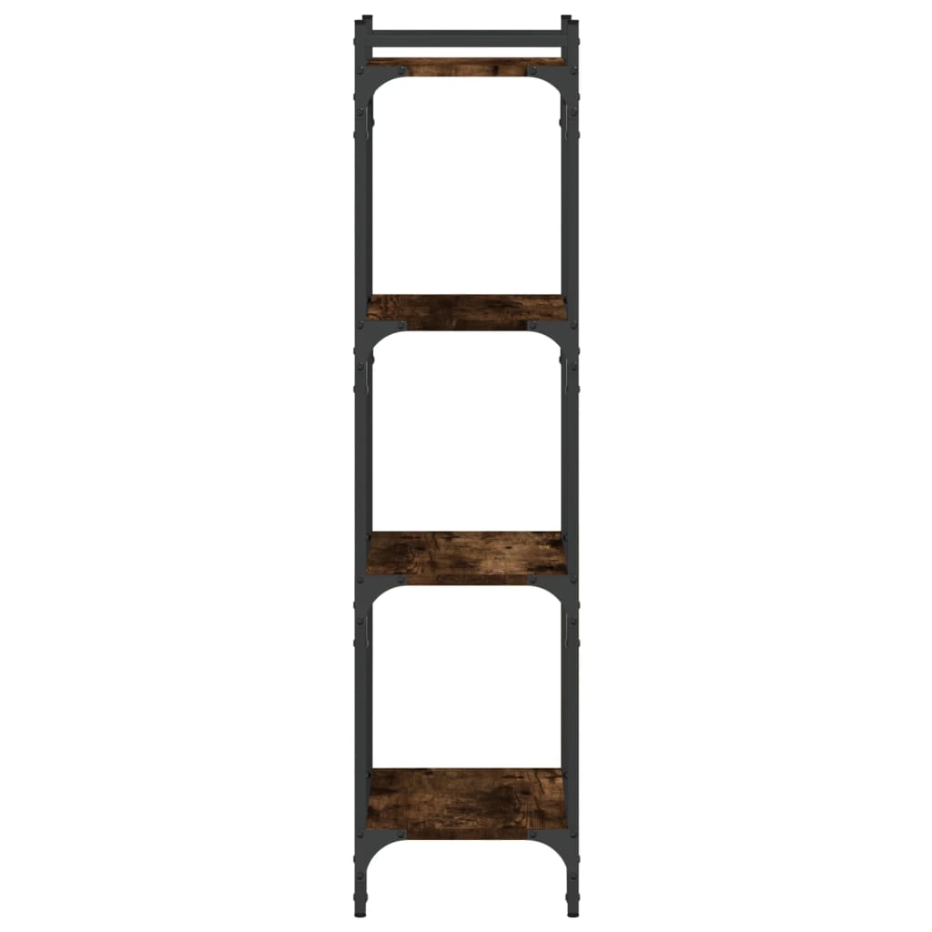 Bookcase 4-Tier Smoked Oak 40x30x120 cm Engineered Wood