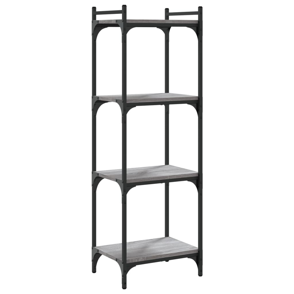 Bookcase 4-Tier Grey Sonoma 40x30x120 cm Engineered Wood
