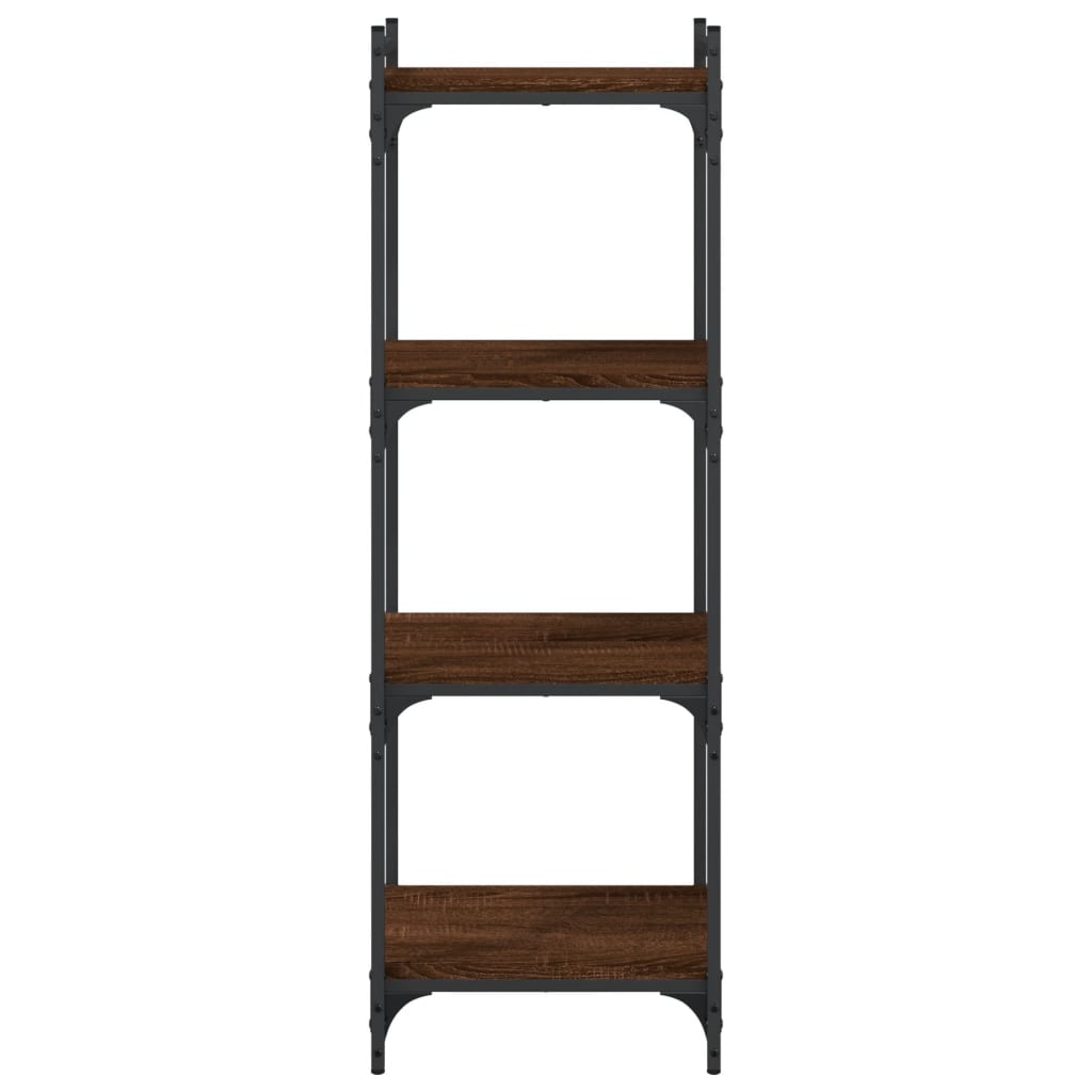 Bookcase 4-Tier Brown Oak 40x30x120 cm Engineered Wood