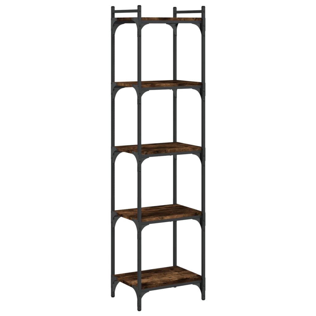 Bookcase 5-Tier Smoked Oak 40x30x154 cm Engineered Wood
