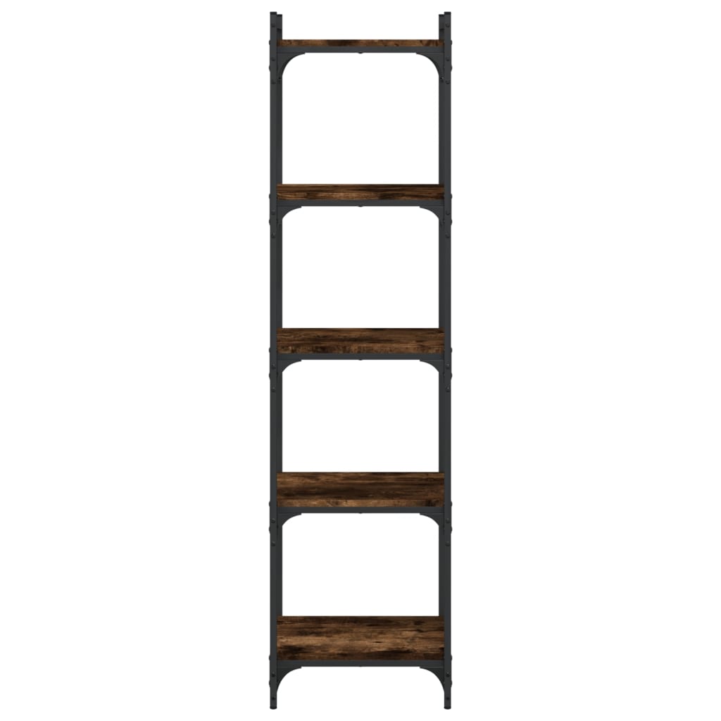 Bookcase 5-Tier Smoked Oak 40x30x154 cm Engineered Wood