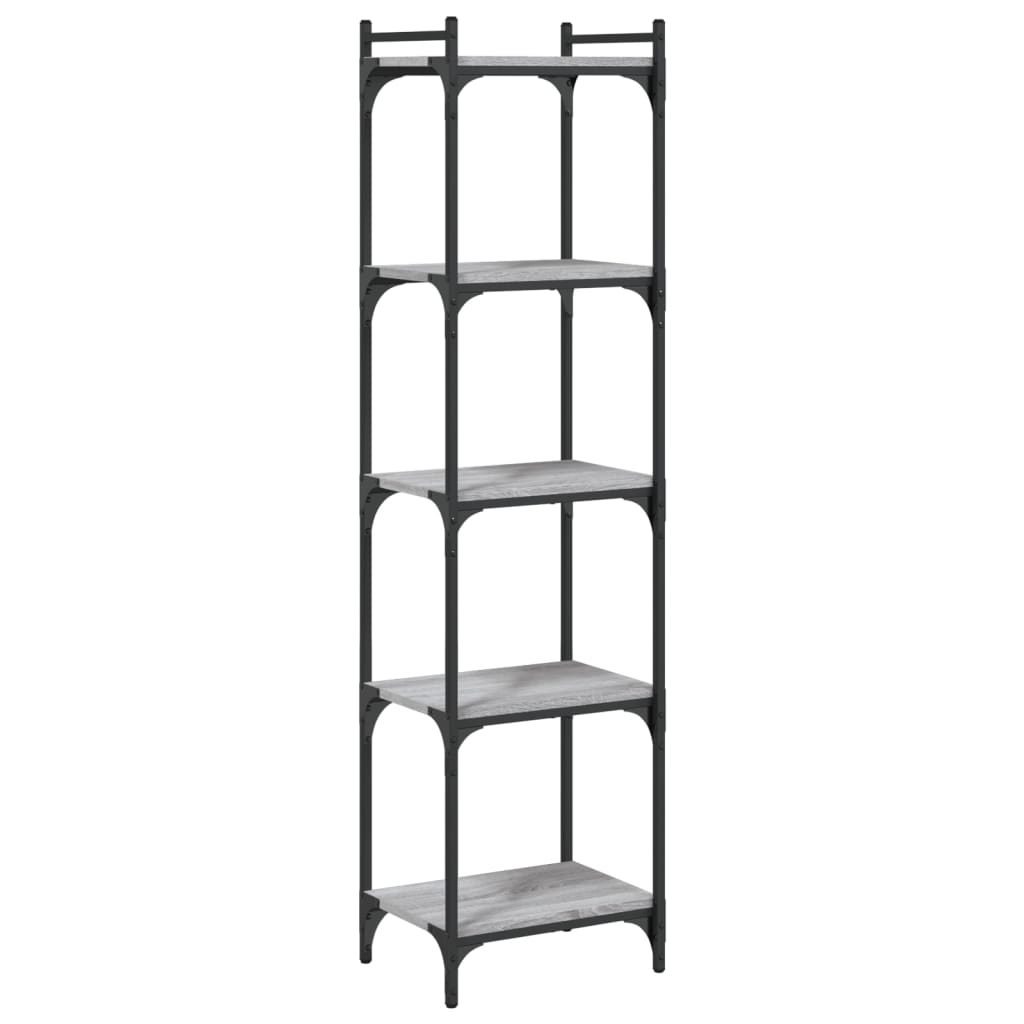 Bookcase 5-Tier Grey Sonoma 40x30x154 cm Engineered Wood