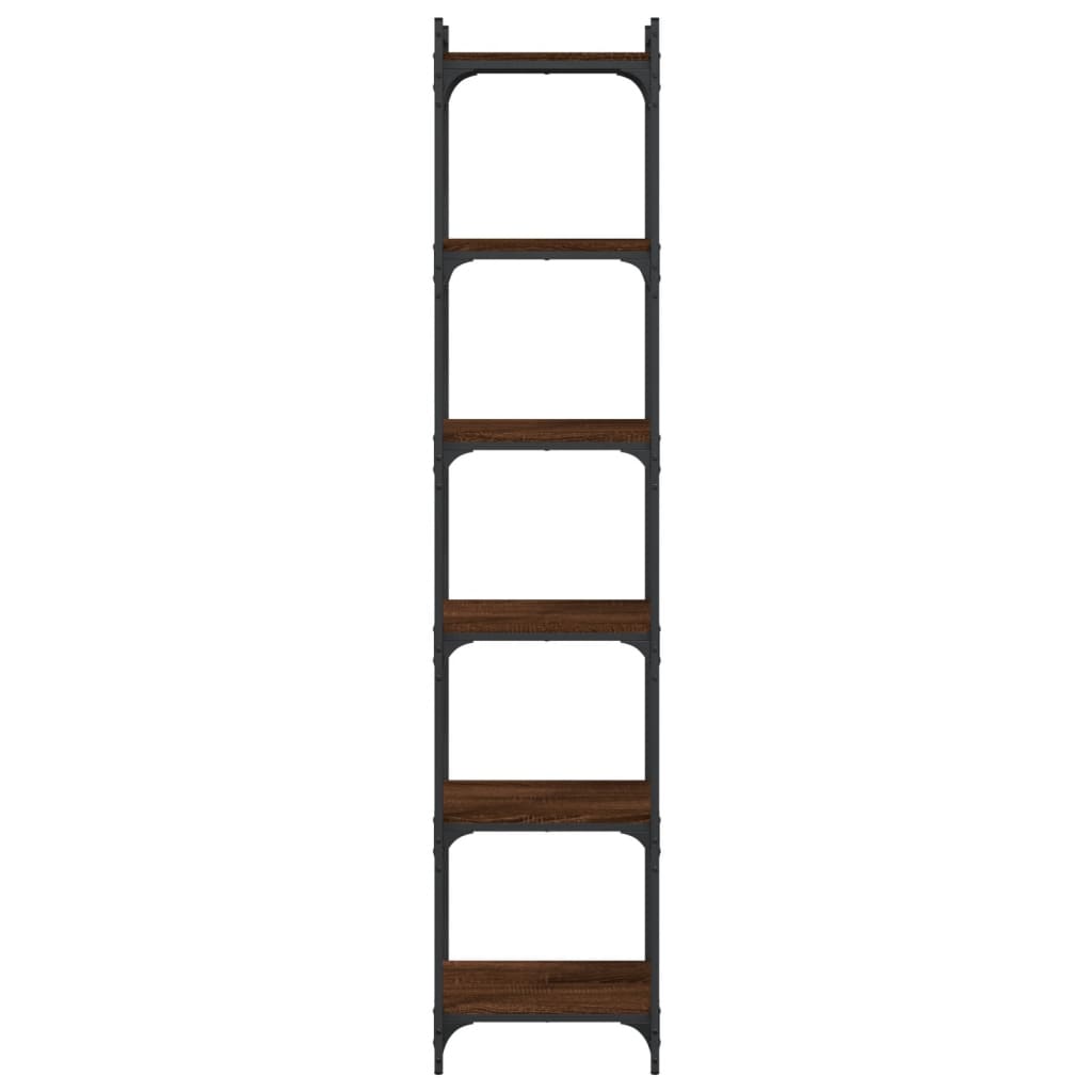 Bookcase 6-Tier Brown Oak 40x30x188 cm Engineered Wood