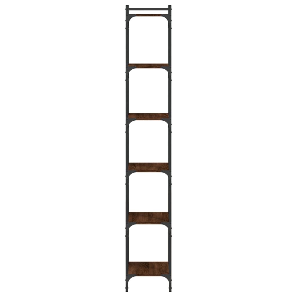 Bookcase 6-Tier Brown Oak 40x30x188 cm Engineered Wood