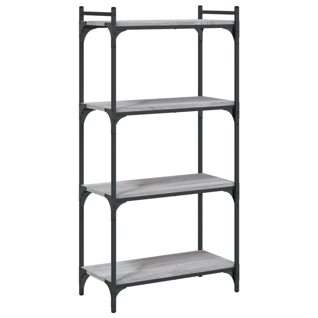 Bookcase 4-Tier Grey Sonoma 60x30x120 cm Engineered Wood