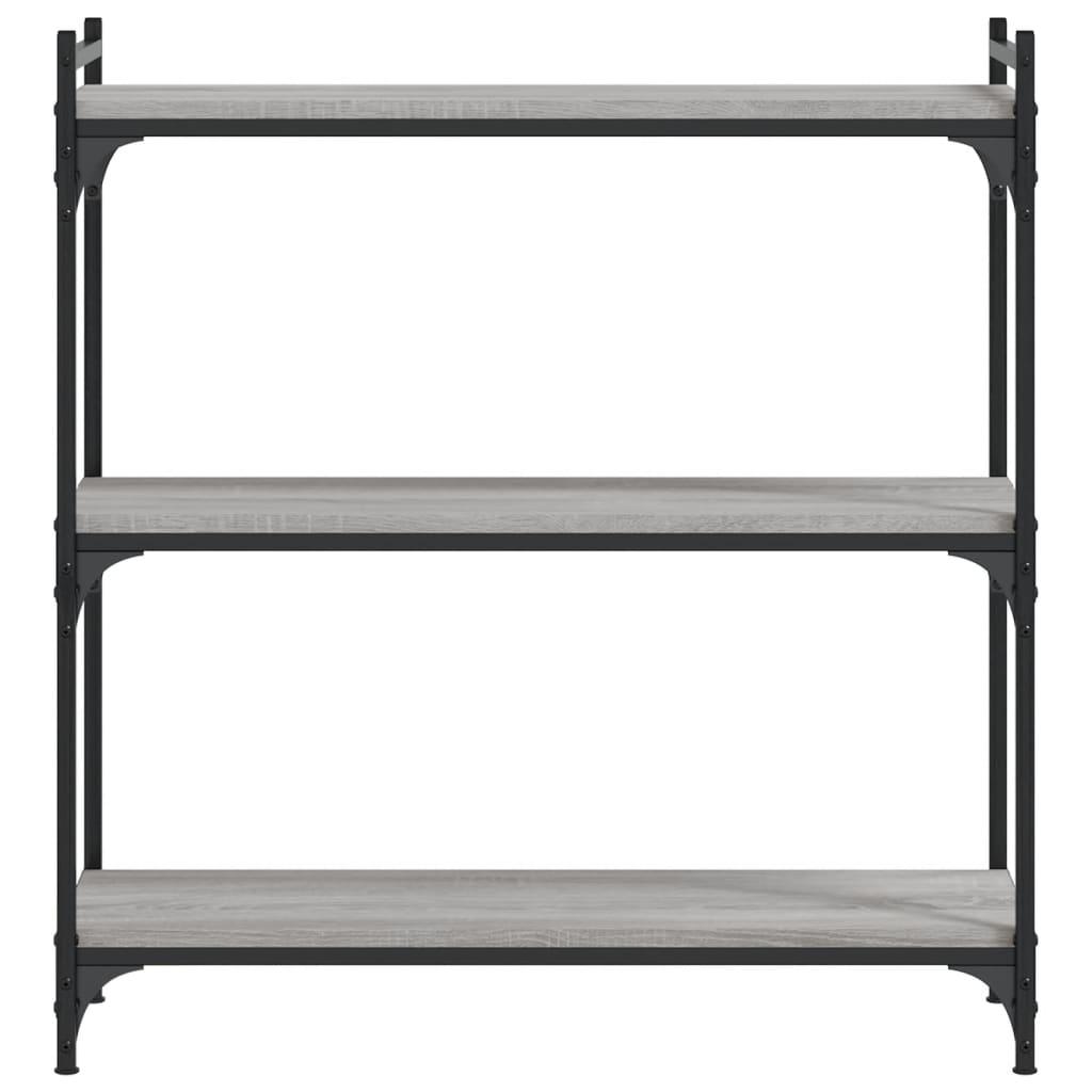 Bookcase 3-Tier Grey Sonoma 80x30x86 cm Engineered Wood