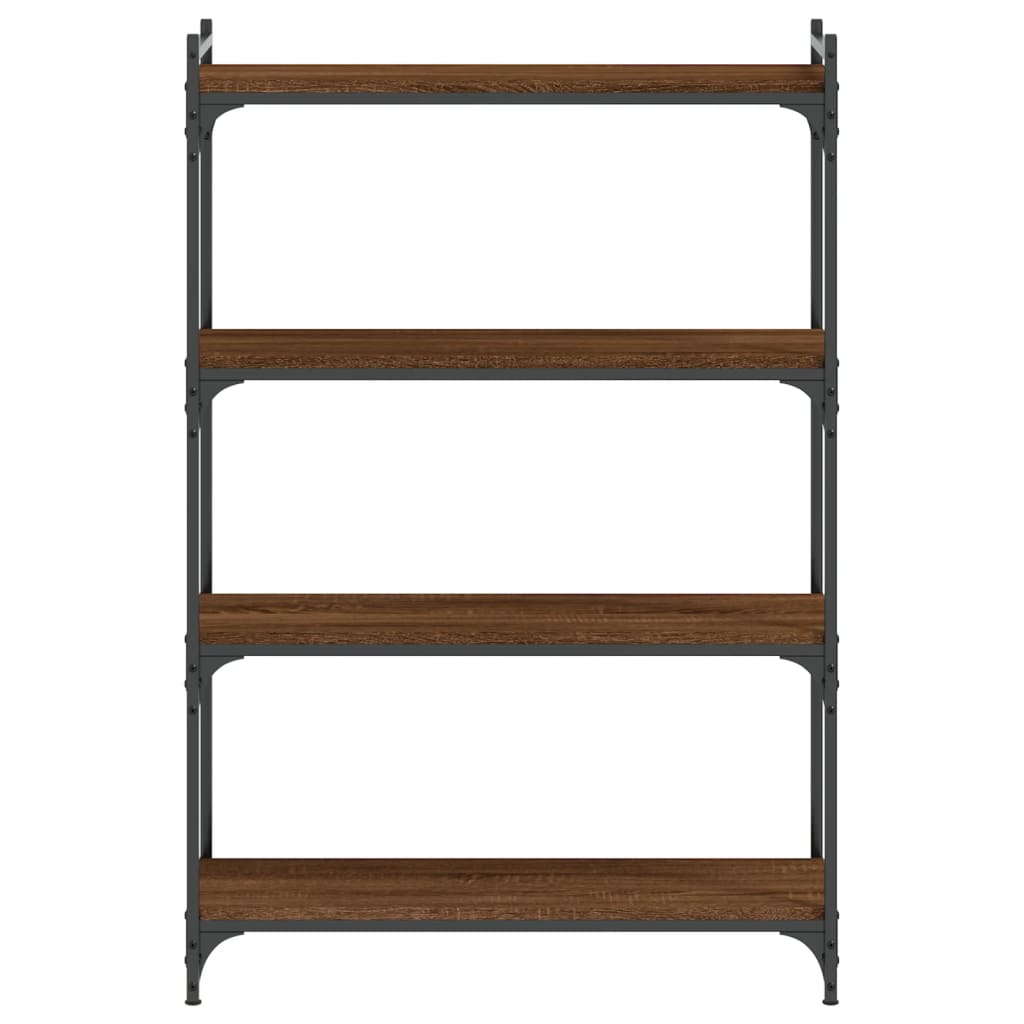 Bookcase 4-Tier Brown Oak 80x30x120 cm Engineered Wood