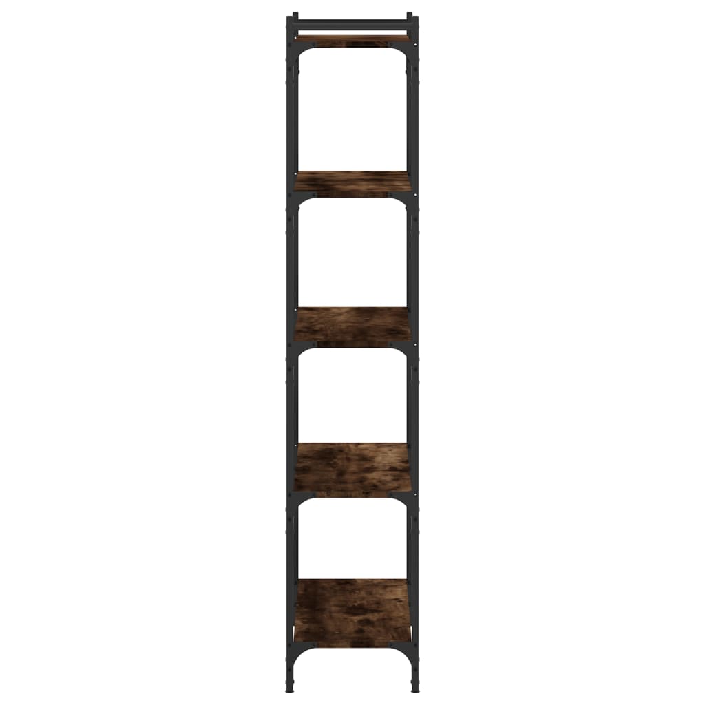 Bookcase 5-Tier Smoked Oak 80x30x154 cm Engineered Wood