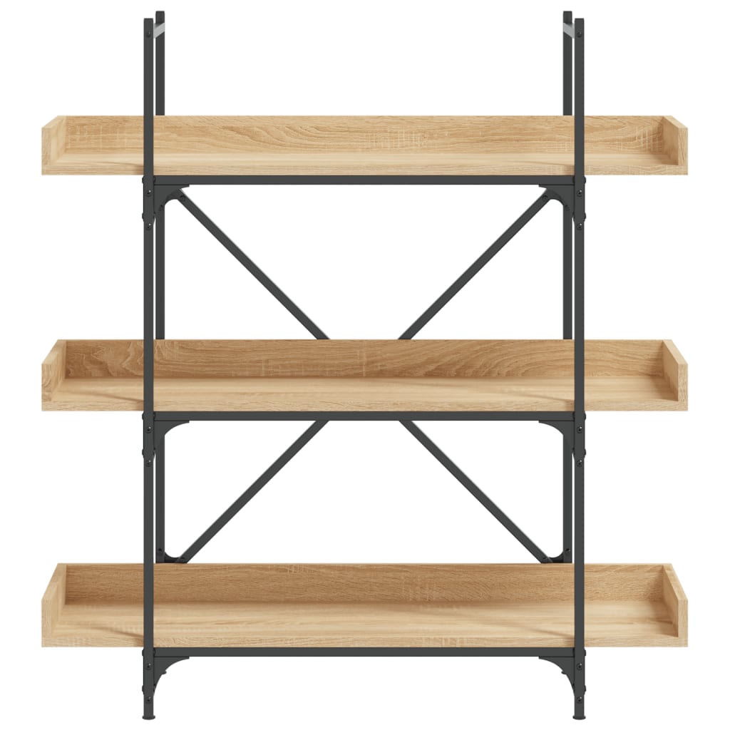 Bookcase 3-Tier Sonoma Oak 100x33x108.5 cm Engineered Wood
