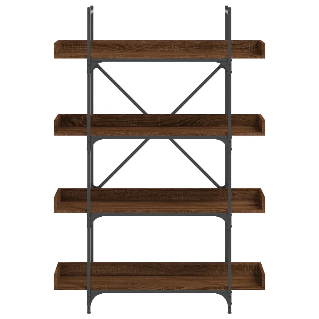 Bookcase 4-Tier Brown Oak 100x33x145.5 cm Engineered Wood