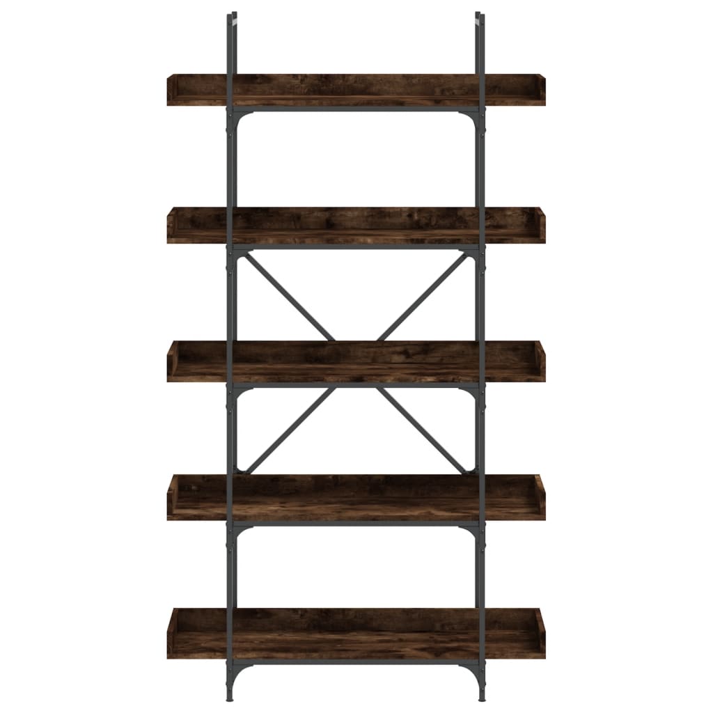 Bookcase 5-Tier Smoked Oak 100x33x180.5 cm Engineered Wood
