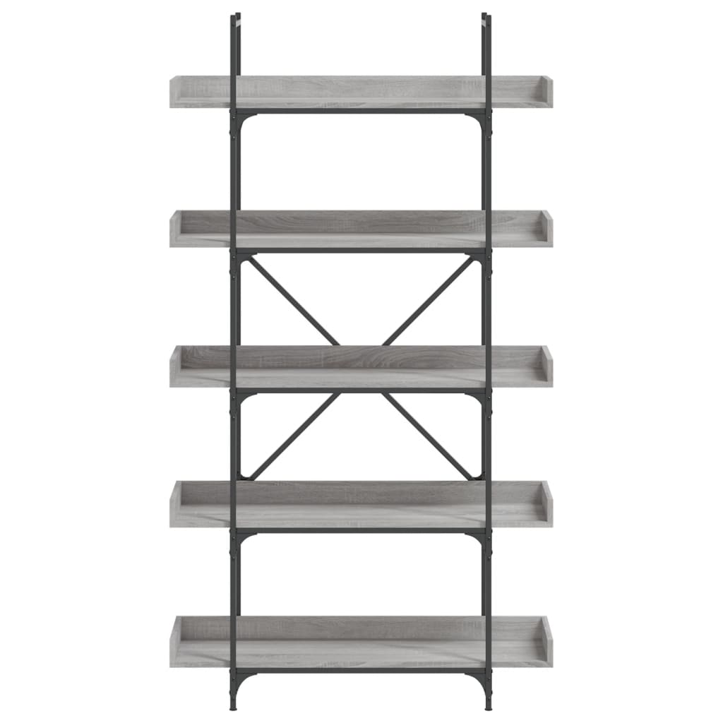 Bookcase 5-Tier Grey Sonoma 100x33x180.5 cm Engineered Wood