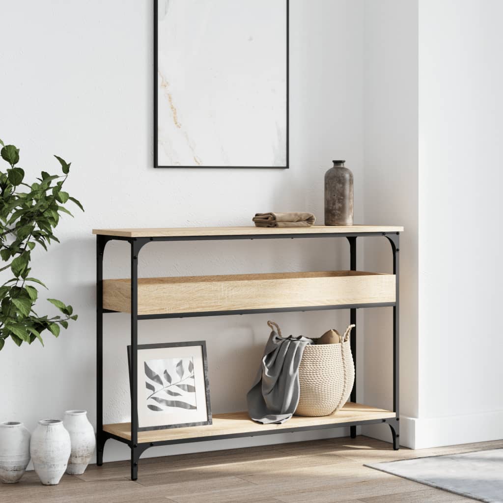 Console Table with Shelf Sonoma Oak 100x29x75cm Engineered Wood