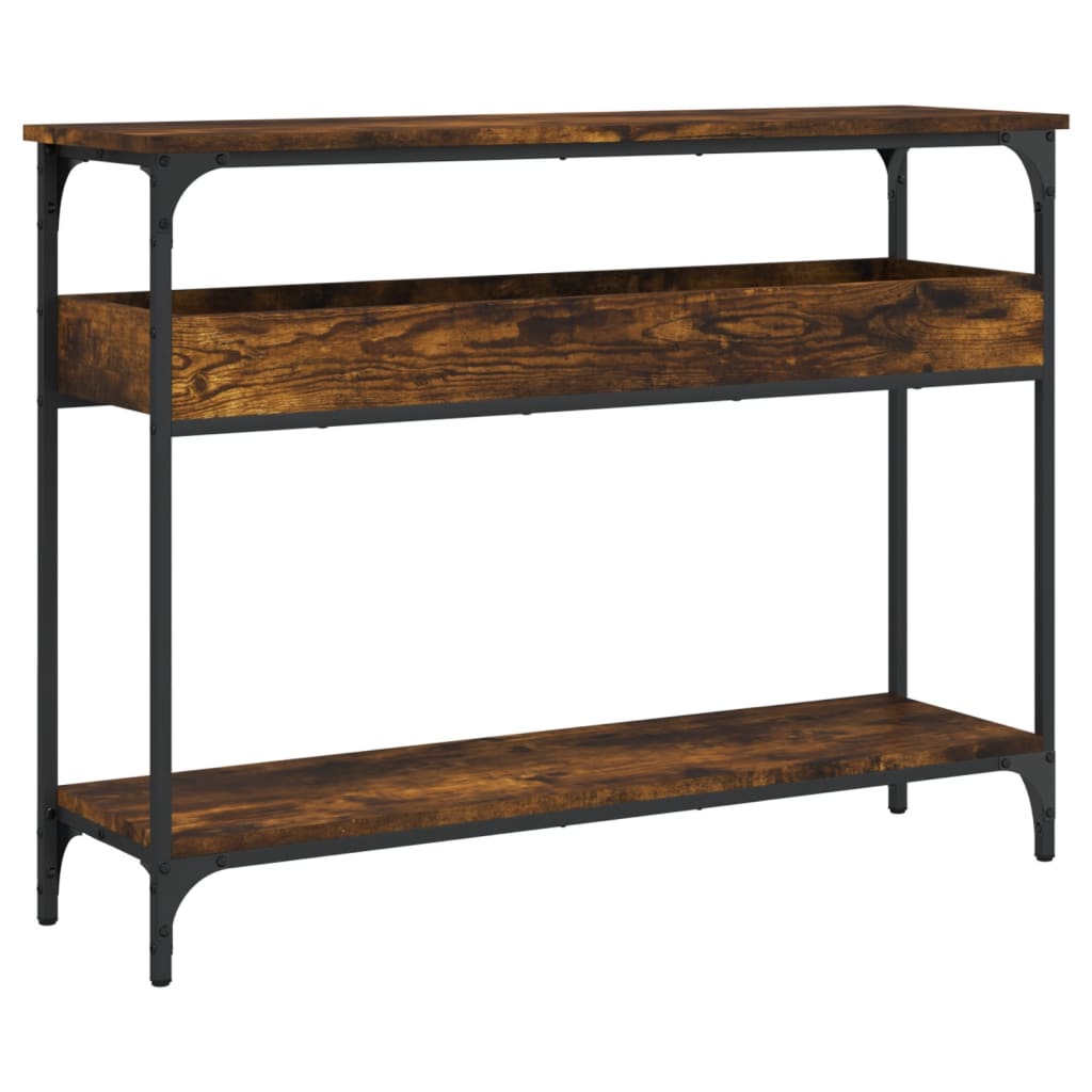 Console Table with Shelf Smoked Oak 100x29x75cm Engineered Wood
