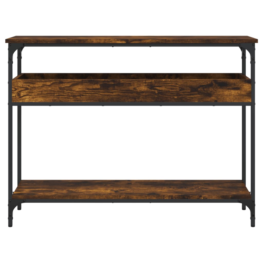 Console Table with Shelf Smoked Oak 100x29x75cm Engineered Wood