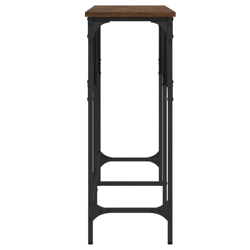Console Table Brown Oak 140x29x75 cm Engineered Wood