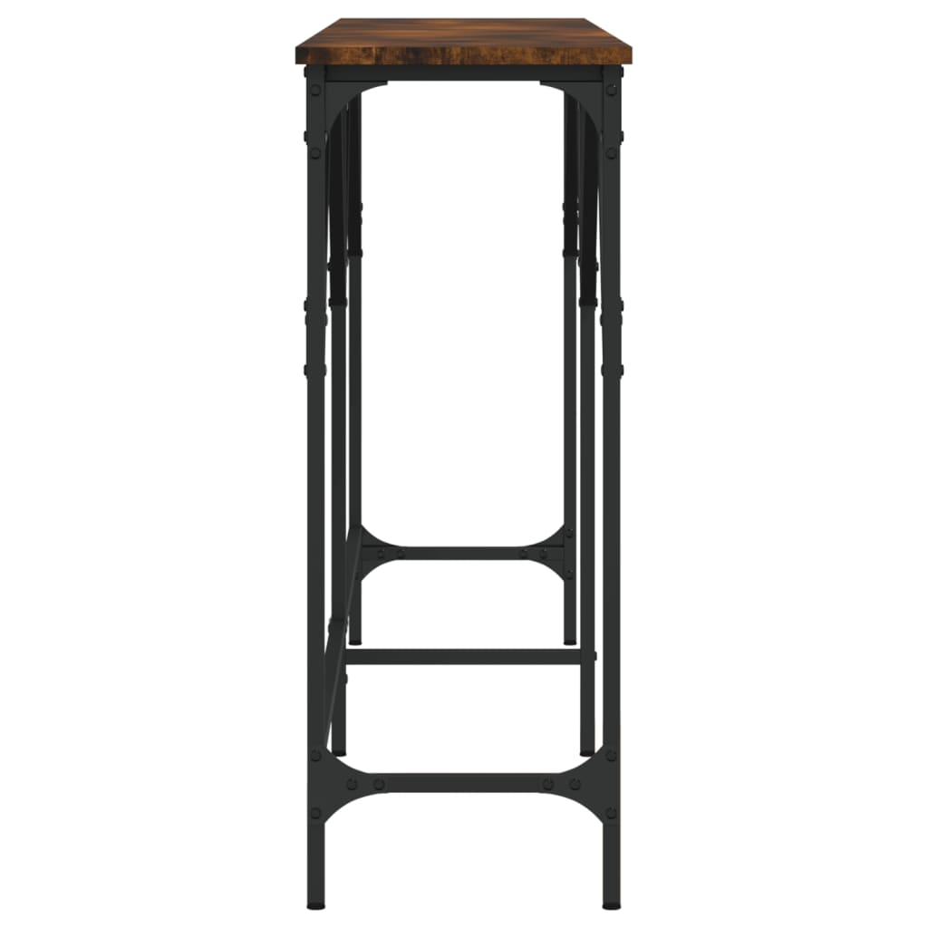 Console Table Smoked Oak 180x29x75 cm Engineered Wood