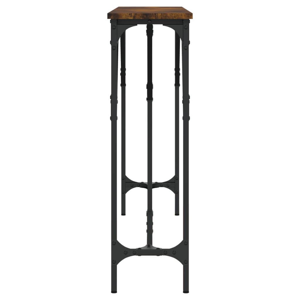 Console Table Smoked Oak 140x23x75 cm Engineered Wood